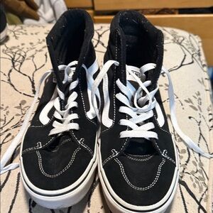 Vans Black and White High-Top Sneakers